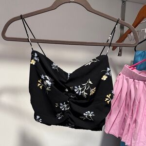 Floral Black Camisole Top